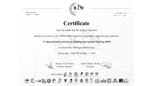 Certificate of membership in refereeing committee of 2019 OPEN BIM competition - Open BIM Competition